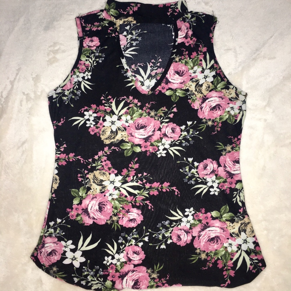 Black Flower Top